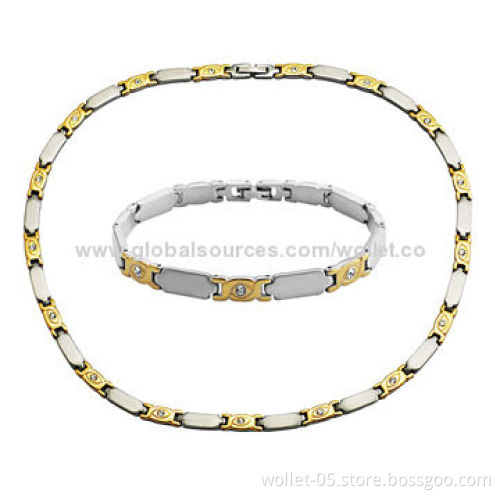 Wholesale Newest Design Charm Stainless Steel Jewelry Sets with High-polished, CE Mark